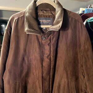 Roundtree & Yorke Faux Suede Men's Bomber Jacket SZ XL